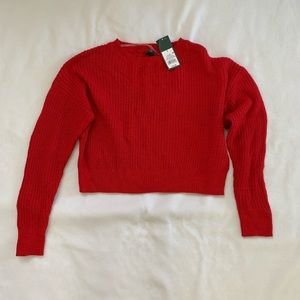 NWT Wild Fable Red Crop Sweater
